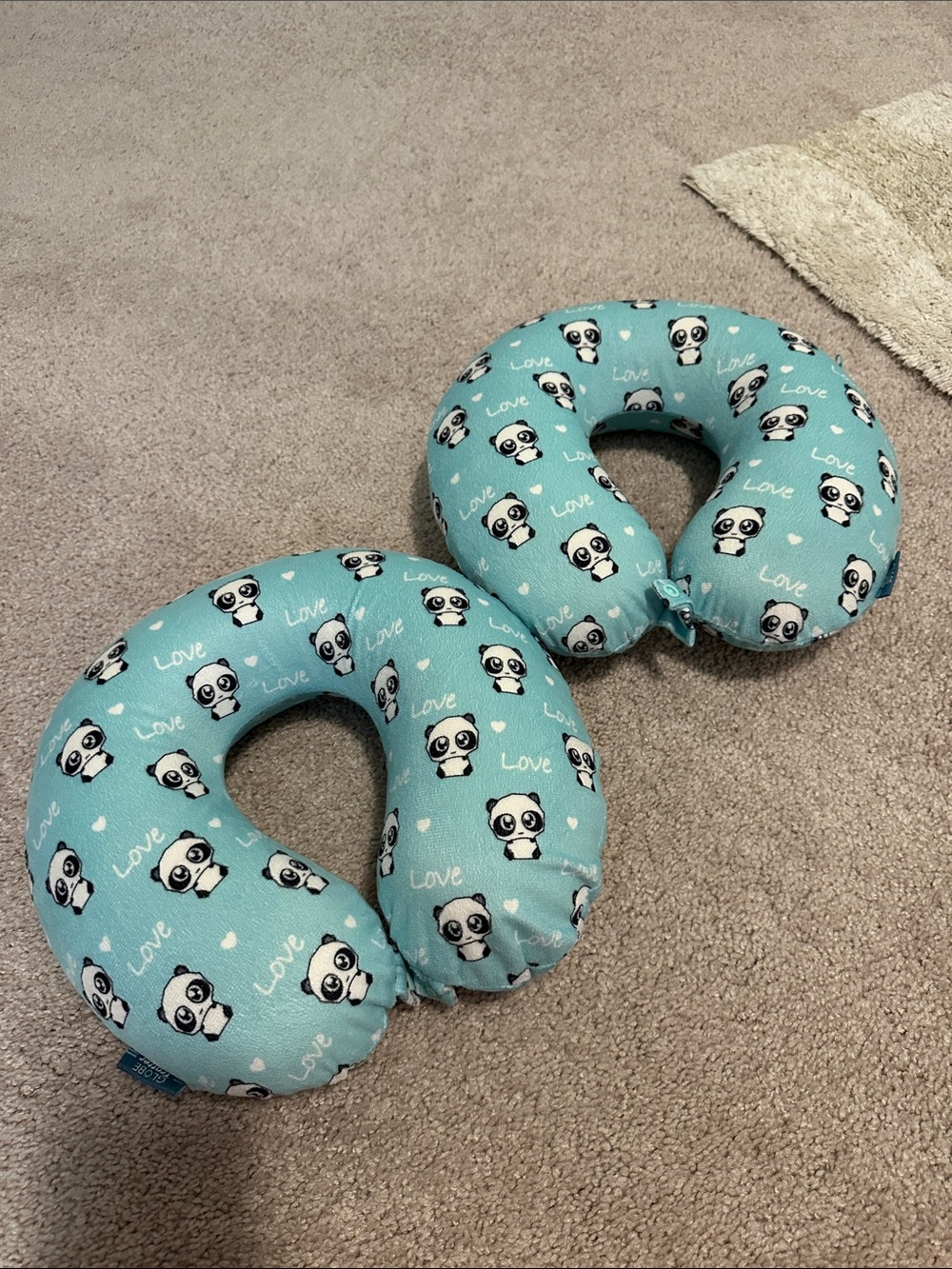 Panda Travel Neck Pillow set - Teal